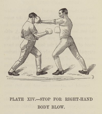 Parada para golpe de cuerpo con la mano derecha (grabado) de English School