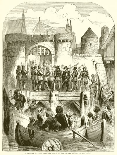 Strafford en la Puerta de los Traidores de la Torre yendo a su juicio de English School