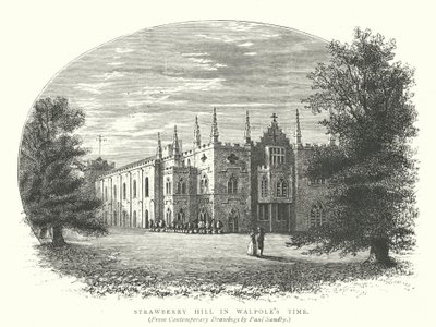 Strawberry Hill en tiempos de Walpole (grabado) de English School