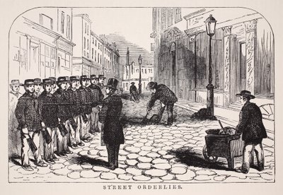 Ordenanzas callejeras, ilustración de London Labour and London Poor de Henry Mayhew, pub. 1862 de English School