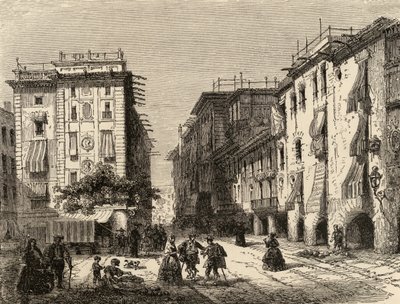 Calle en Barcelona, ilustración de 