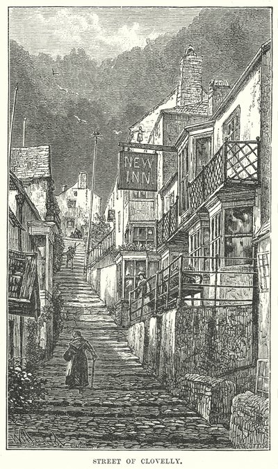 Calle de Clovelly (grabado) de English School