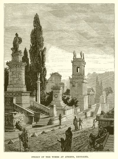 Calle de las Tumbas en Atenas, restaurada de English School