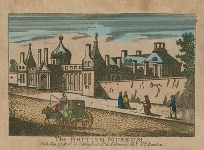Escena de calle y el Museo Británico de English School