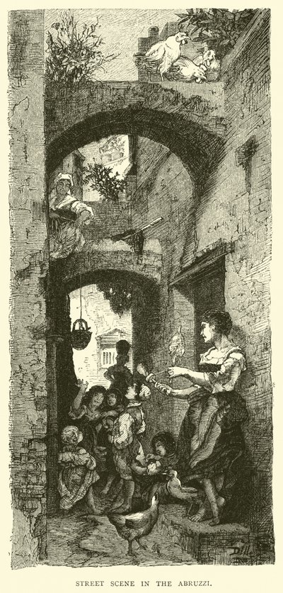 Escena callejera en los Abruzos de English School