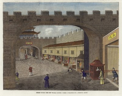 Calle dentro de las murallas de la ciudad, Cantón de English School