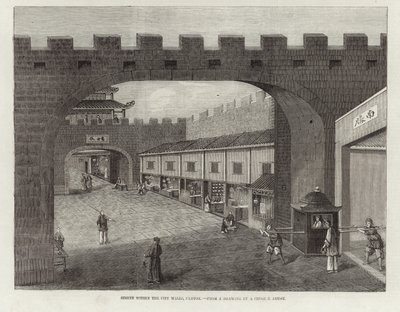 Calle dentro de las murallas de la ciudad, Cantón de English School