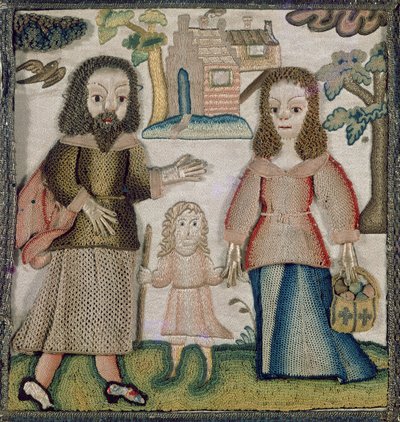 Cofre de bordado en relieve, inglés, c.1660 de English School