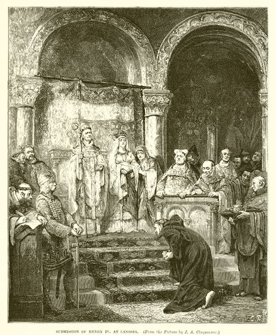 Sumisión de Enrique IV en Canossa de English School