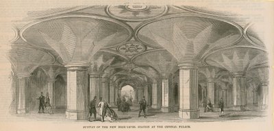 Pasaje subterráneo de la nueva estación de alto nivel en el Crystal Palace de English School