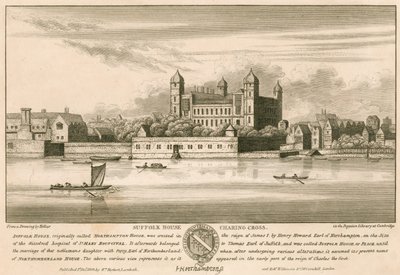 Suffolk House (luego Northampton House y Northumberland House), Charing Cross, Londres de English School