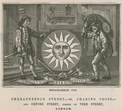 Oficina Sun Fire, Threadneedle Street, 60 Charing Cross y Oxford Street, Londres de English School