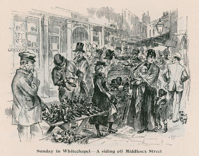 Domingo en Whitechapel - un desvío de Middlesex Street, Londres de English School