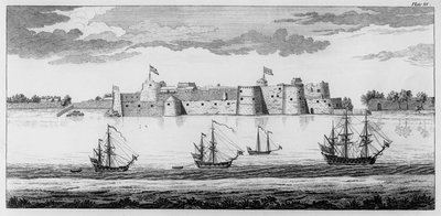 Fuerte de Surat, Gujarat, India, c.1770 (grabado) de English School