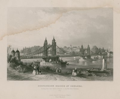 Puente colgante en Chelsea, cerca del Hospital de Chelsea al Nuevo Parque, Battersea de English School