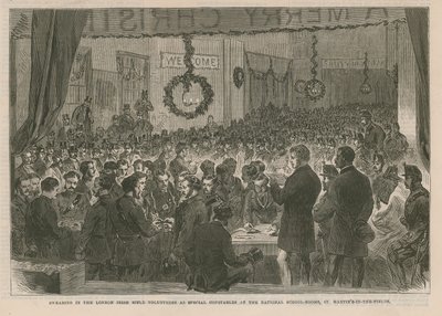 Juramento de los voluntarios del Rifle Irlandés de Londres como agentes especiales de English School