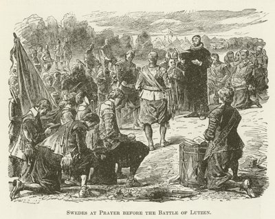 Suecos rezando antes de la batalla de Lützen de English School