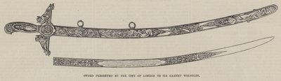 Espada presentada por la Ciudad de Londres a Sir Garnet Wolseley (grabado) de English School