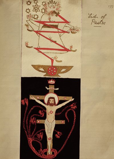 Diseños simbólicos en la tapa del Pastos en la bóveda de los Adeptos, c.1895 de English School