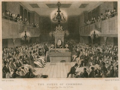 La Cámara de los Comunes, destruida por el fuego, 16 de octubre de 1834 de English School