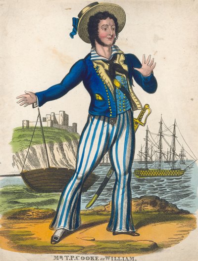 T P Cooke como el héroe marinero de Black Eyed Susan de English School