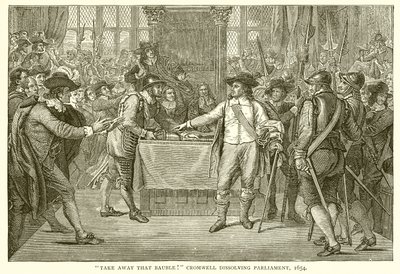 ¡Quiten esa chuchería! Cromwell disolviendo el Parlamento, 1654 de English School
