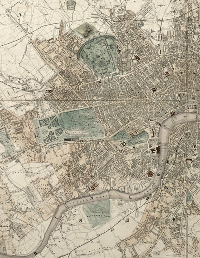 Plan Ilustrado de Londres y sus Alrededores de Tallis, en Conmemoración de la Gran Exposición de la Industria de todas las Naciones de English School