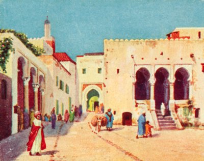 Tánger, Palacio de Justicia (litografía en color) de English School