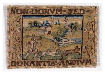 Panel de tapiz con escena de caza, realizado posiblemente en Sheldon, Inglaterra, c.1600-25 (lana) de English School