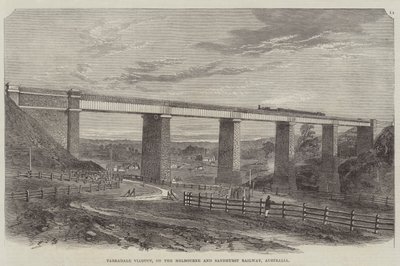 Viaducto de Tarradale, en el ferrocarril de Melbourne y Sandhurst, Australia de English School