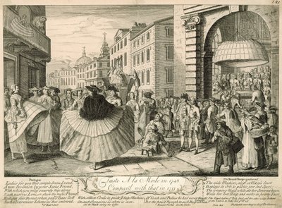 Gusto a la moda en 1748 comparado con el de 1711 de English School