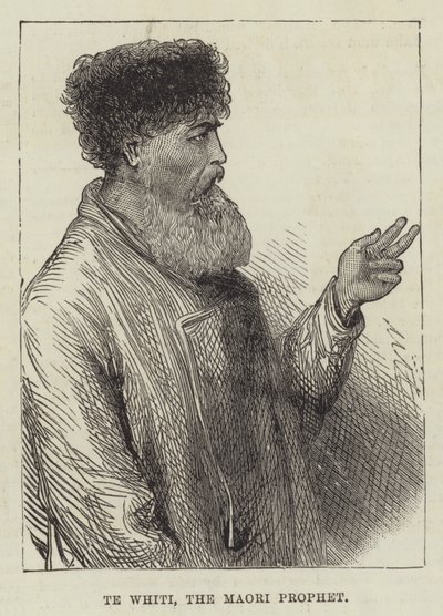 Te Whiti, el Profeta Maori (grabado) de English School