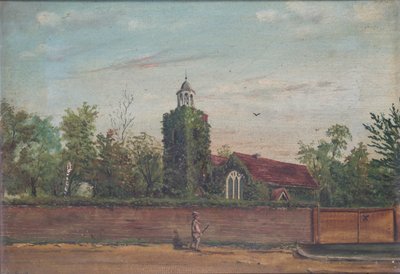 Teddington Church Middlesex, c.1900 (óleo sobre lienzo) de English School