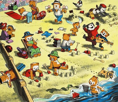 Osos de peluche en la playa de English School