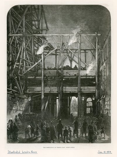 Temple Bar, Londres. Demolición, 1878 de English School