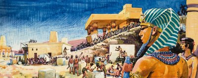 Construcción del templo en Egipto de English School