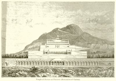Templo de la Fortuna en Praeneste (Restauración de Canina) de English School