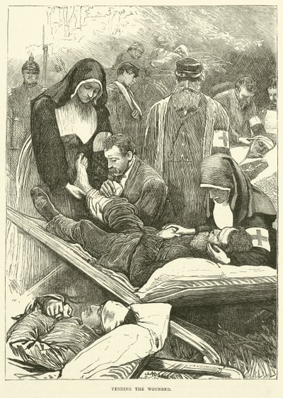 Cuidando a los heridos, septiembre 1870 de English School