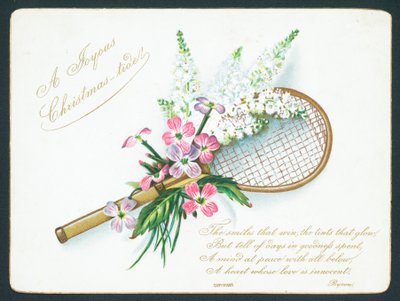 Raqueta de tenis y flores de English School