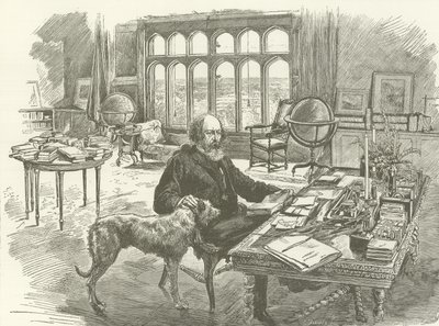 Tennyson en su biblioteca de English School