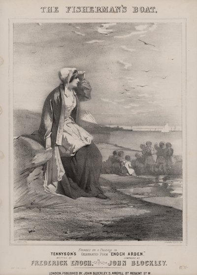 Enoch Arden de Tennyson (litografía) de English School