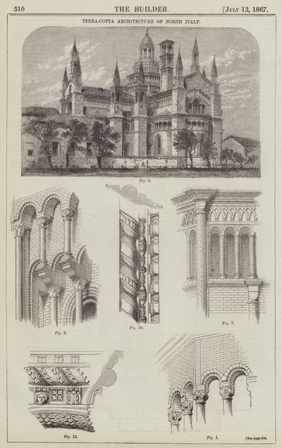 Arquitectura de Terracota del Norte de Italia (grabado) de English School
