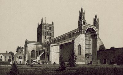 Abadía de Tewkesbury (litografía) de English School