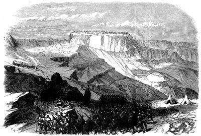 El 33º Regimiento avanzando sobre Magdala, de La expedición británica a Abisinia, 1868 de English School