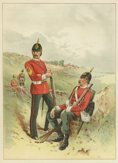 57º Ejército del Duque de Cambridge (Middlesex) (litografía en color) de English School