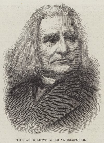 El Abate Liszt, compositor musical (grabado) de English School