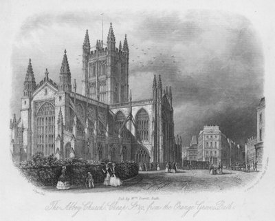 La Iglesia de la Abadía, Cheap Street, desde Orange Grove, Bath de English School
