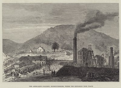 La mina de Abercarne, Monmouthshire, donde ocurrió la explosión (grabado) de English School