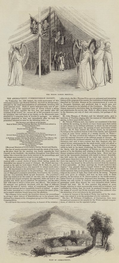 La Sociedad Cymreigyddion de Abergavenny (grabado) de English School