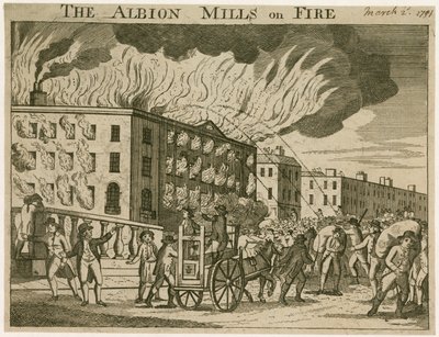 Los molinos de Albion en llamas de English School